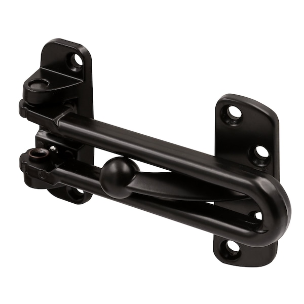 Security Swing Bar Lock for Swing-In Doors, 3-7/8 In. Bar Length x 2-1/2 Inch, Matte Black 1 Set